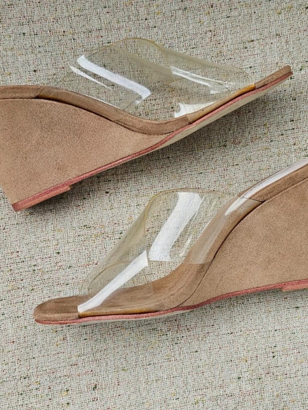 Jeffrey Campbell Women Heel Sandal Clear Plastic Upper Crisscross Shoe Size 8 - Picture 7 of 12